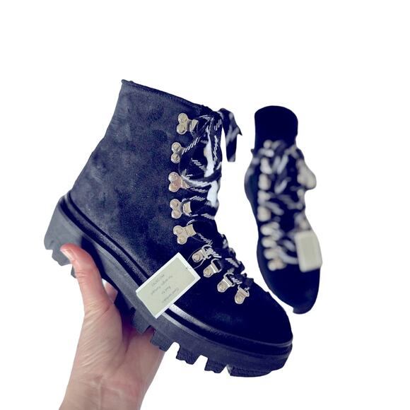 ALLSAINTS WANDA SUEDE combat boots black color US 9 EU 39 NWT - Picture 6 of 16